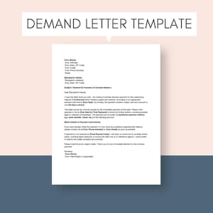 Plantilla de carta de demanda editable Solicitud de pago legal Carta de incumplimiento de contrato Plantilla de carta formal de compensación Carta de demanda de pago