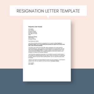 Resignation Letter Template Resign Notice Letter Resignation Template Job Resignation Professional Resignation Letter Immediate Resignation