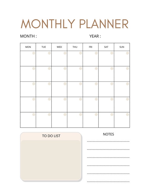 Free Printable Monthly Planner Template World Of Printables 40% OFF Free Printable Monthly Planner Template World Of Printables 40% OFF