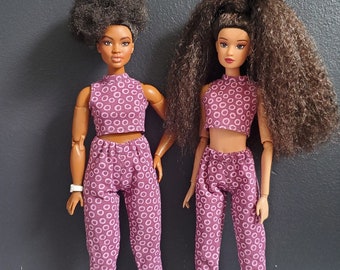 Ensemble pantalon violet et rose