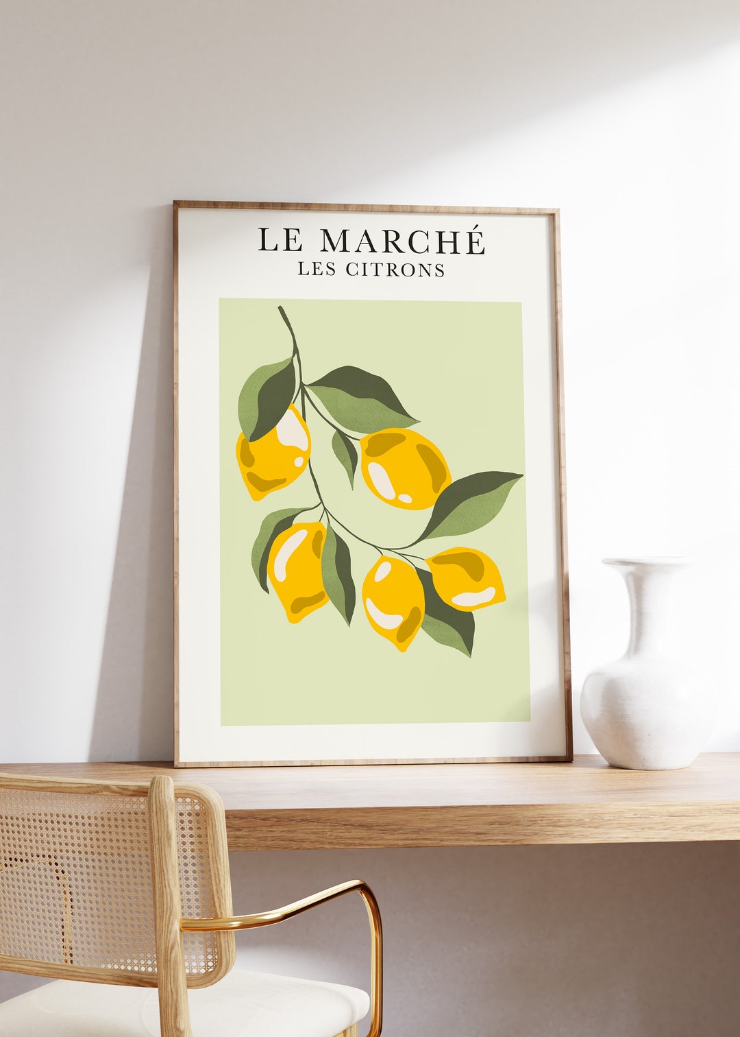 Impression du marché aux fruits, Affiche de fruits, Galerie botanique Art mural, Impression citrons, Décoration de cuisine, Affiche citrons