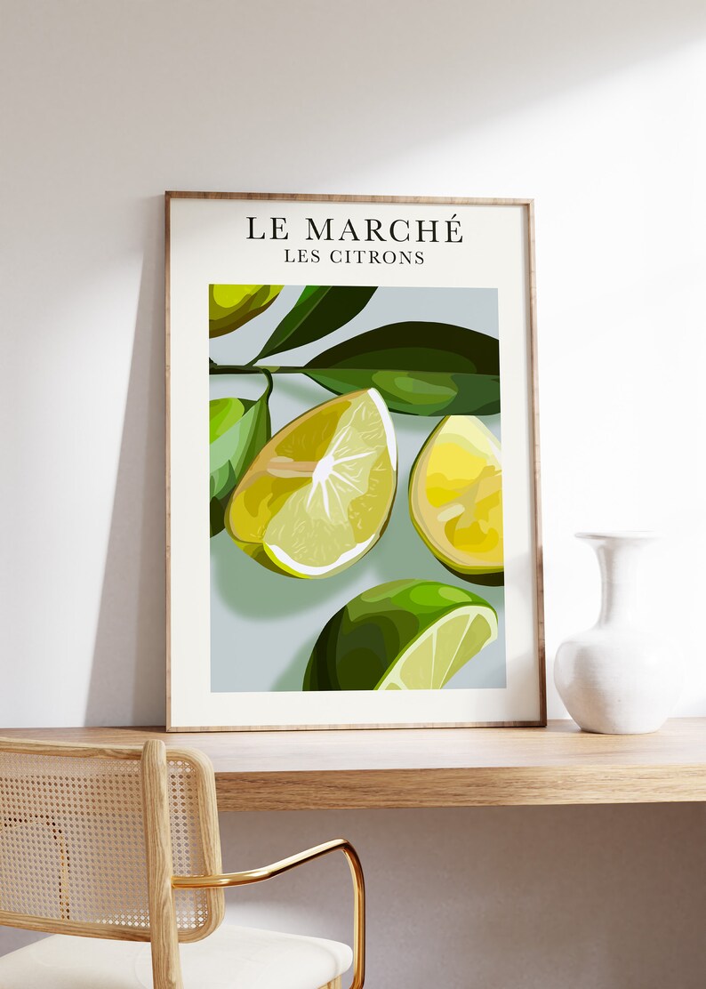 Lemon Poster, Botanical Gallery Wall Art, Lemon Poster, Kitchen Decor ...