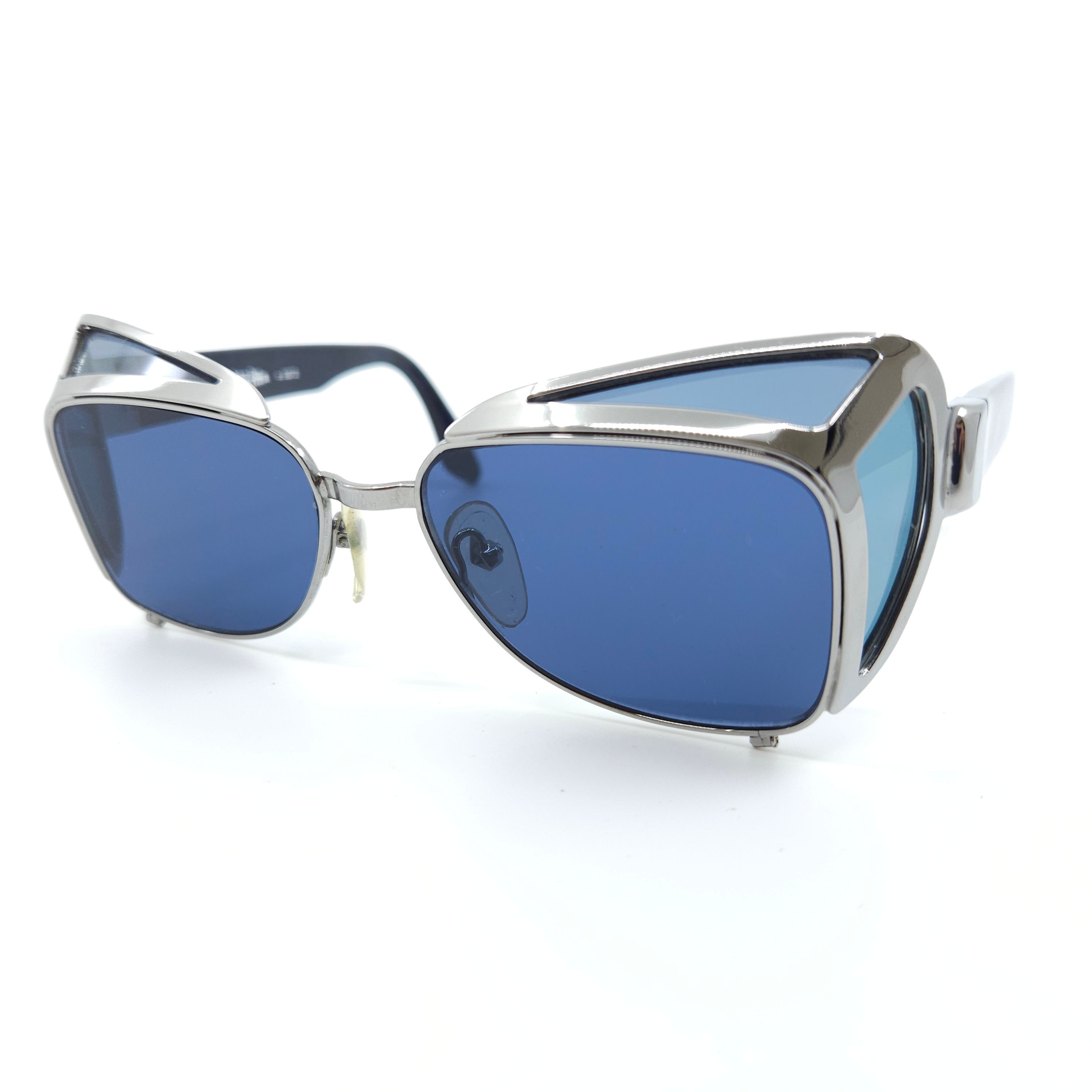 Desire X Mc Stan Rimless Men Womens Sunglasses Retro Luxury Gold Metal  Frameless Rectangle Colored Lens Sun Glasses (Black Silver)