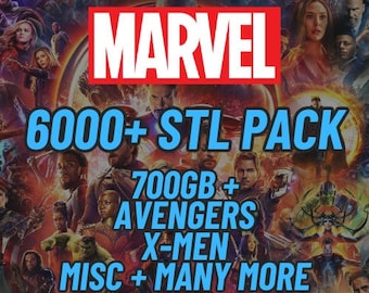 6000+ Marvel STL 700GB 3D File Mega Bundle Pack 3D Printed Marvel Files - Marvel Miniatures Models, Avengers, X-Men, GoG, Misc, STL Marvel