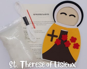 St. Therese of Lisieux Felt Craft Sewing Kit, Sew-Your-Own Saint Therese of Lisieux, St. Therese of Lisieux Stuffed Toy