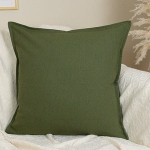 Linen Moss Green Pillow Cover, Upholstery Linen Moss Green Pillow-Cushion Covers (All Sizes)