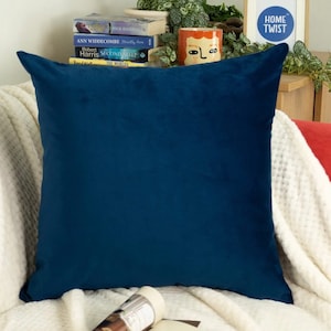 Velvet Navy Blue Pillow Cover: Luxury Decorative Dark Blue Cushion Covers All Sizes