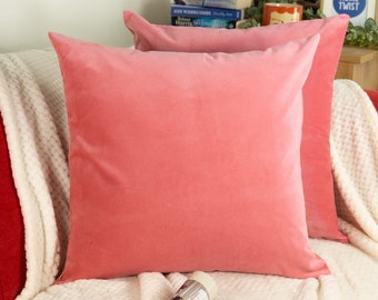 Plush Velvet Pink Pillow Cover, Velvet Pink Cushion Cover, Pink Pillowcase (All Sizes)