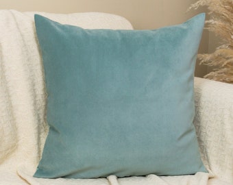 Velvet Mint Green Pillow Cover, Mint Green Cushion Cover, Home Decor Throw Pillow Covers (All Sizes)