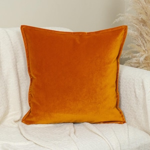 Luxury Velvet Burnt Orange Cushion Cover, Velvet Burnt Orange Pillow Cover, (All Sizes)