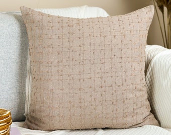 Luxury Chenille Linen Cushion Cover, Cream Soft Textured Chenille Pillow Cover (All Sizes)