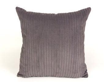 Luxury Plush Jumbo Cord Grey Pillow Cover, Jumbo Cord Dark Green Cushion Cover (4 Color, All Sizes)