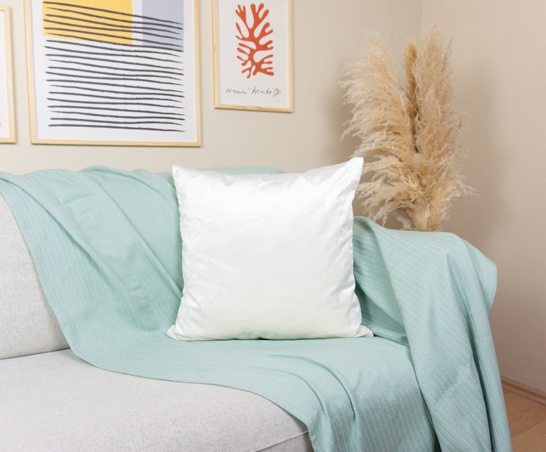 Velvet white pillow-cushion