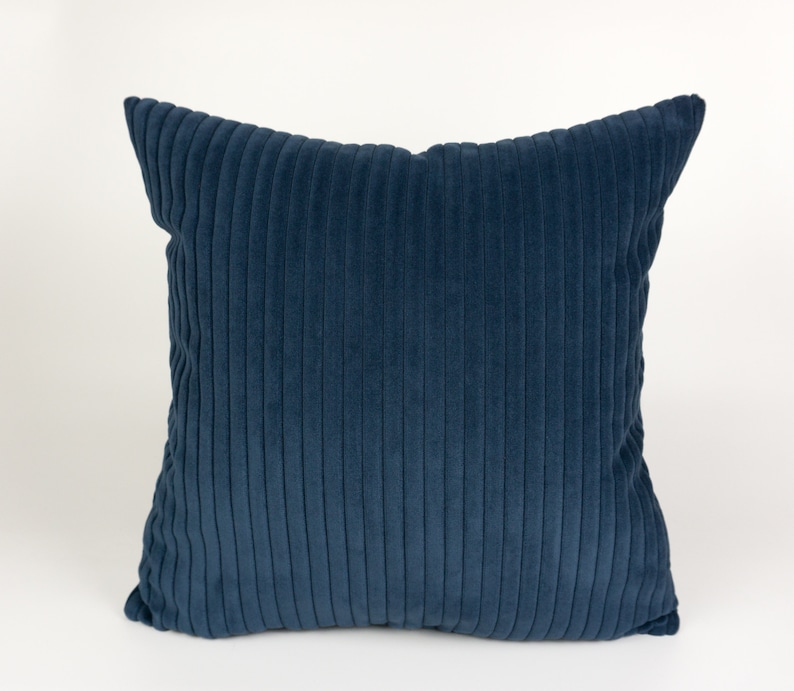 Housse de coussin de luxe en peluche Jumbo Cord gris, housse de coussin Jumbo Cord vert foncé 4 couleurs, toutes tailles Dark Blue