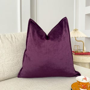 Luxus Samt Aubergine Kissenbezug Lila Kissenbezug (Alle Größen)