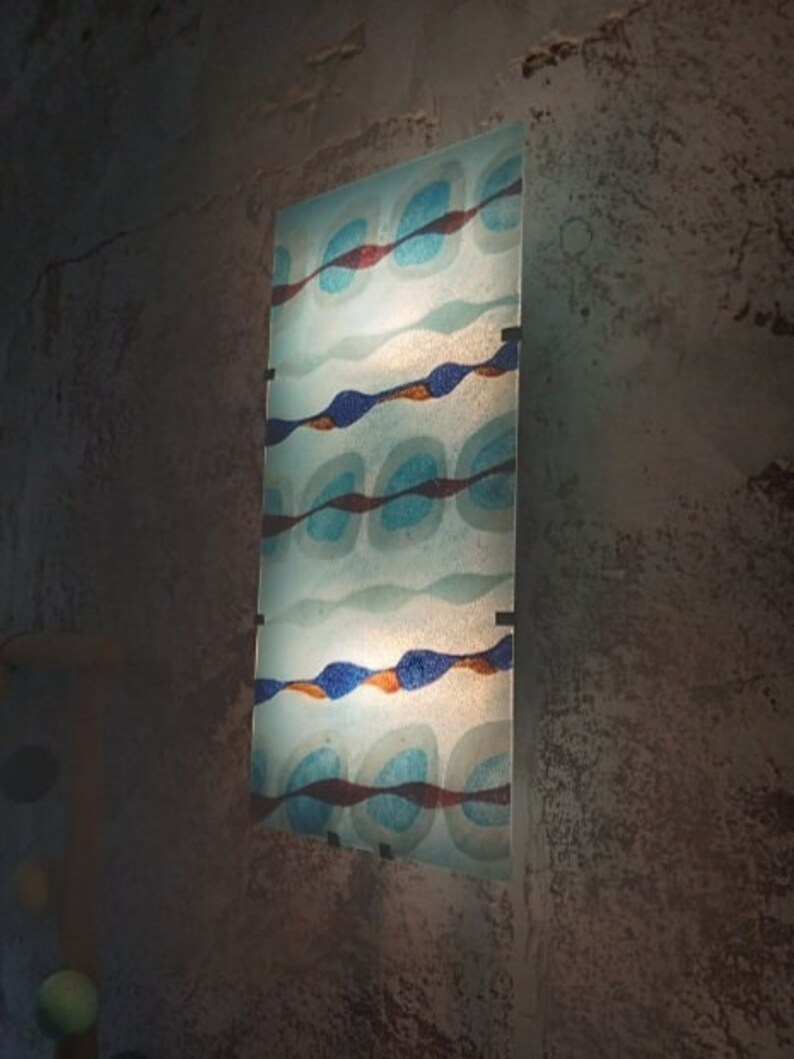 RARE Vintage IKEA GYLLEN Wall Lamp Blue Abstract Mid Etsy