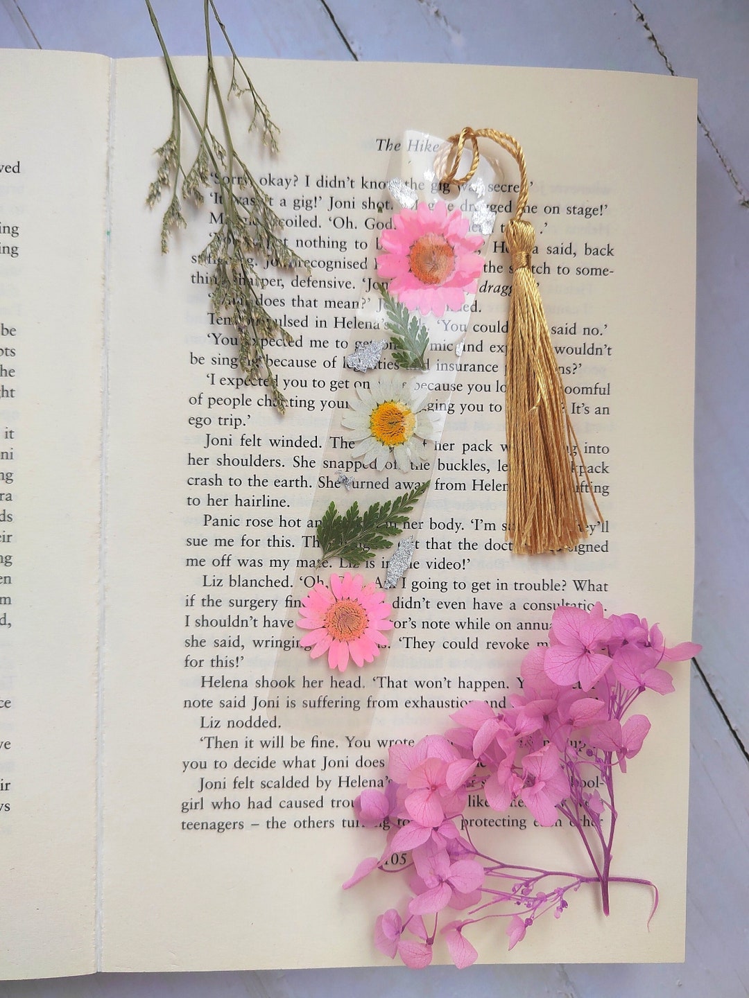 Pink Pressed Flower Bookmark Cute Bookmark for Mom Christmas Etsy