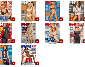 10 x Exclusive FHM UK Magazines back issues 1999 - PDF Digital Downloads