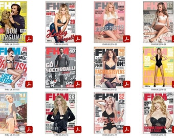 12 x FHM UK Magazines back issues 2014 - PDF Digital Downloads