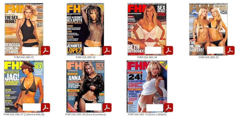 12 x Revistas FHM USA números anteriores 2000 y 2002 Descargas digitales PDF imagen 1