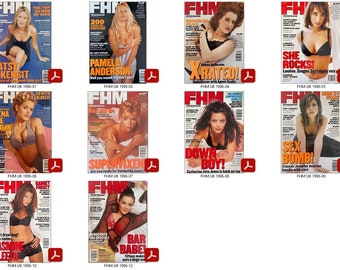 10 x Exclusive FHM UK Magazines back issues 1996 - PDF Digital Downloads