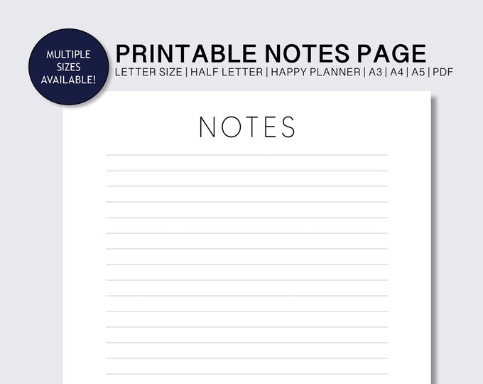 Notes Pages College Ruel This item is unavailable - Etsy