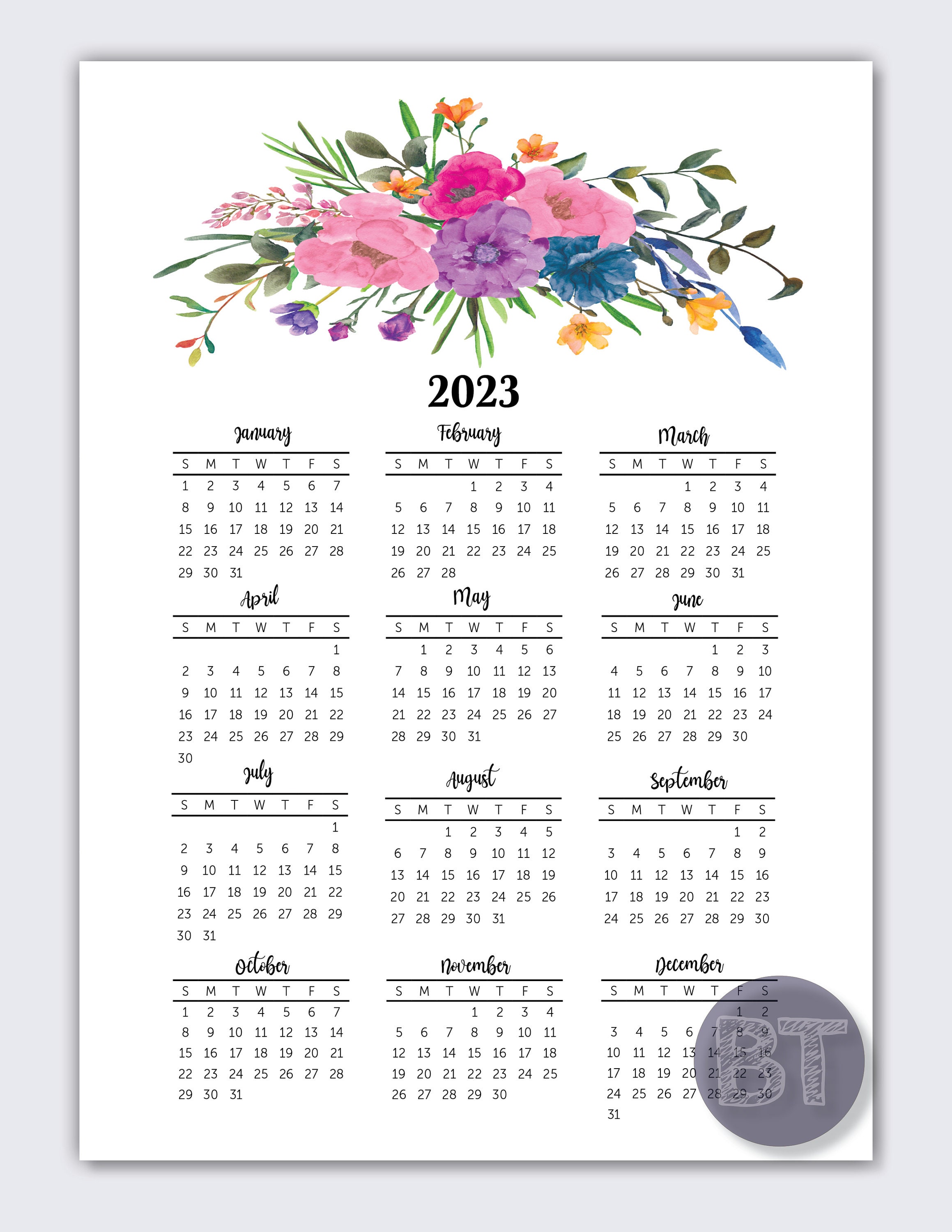 calendar-printable-2023-yearly-calendar-year-at-a-glance-etsy