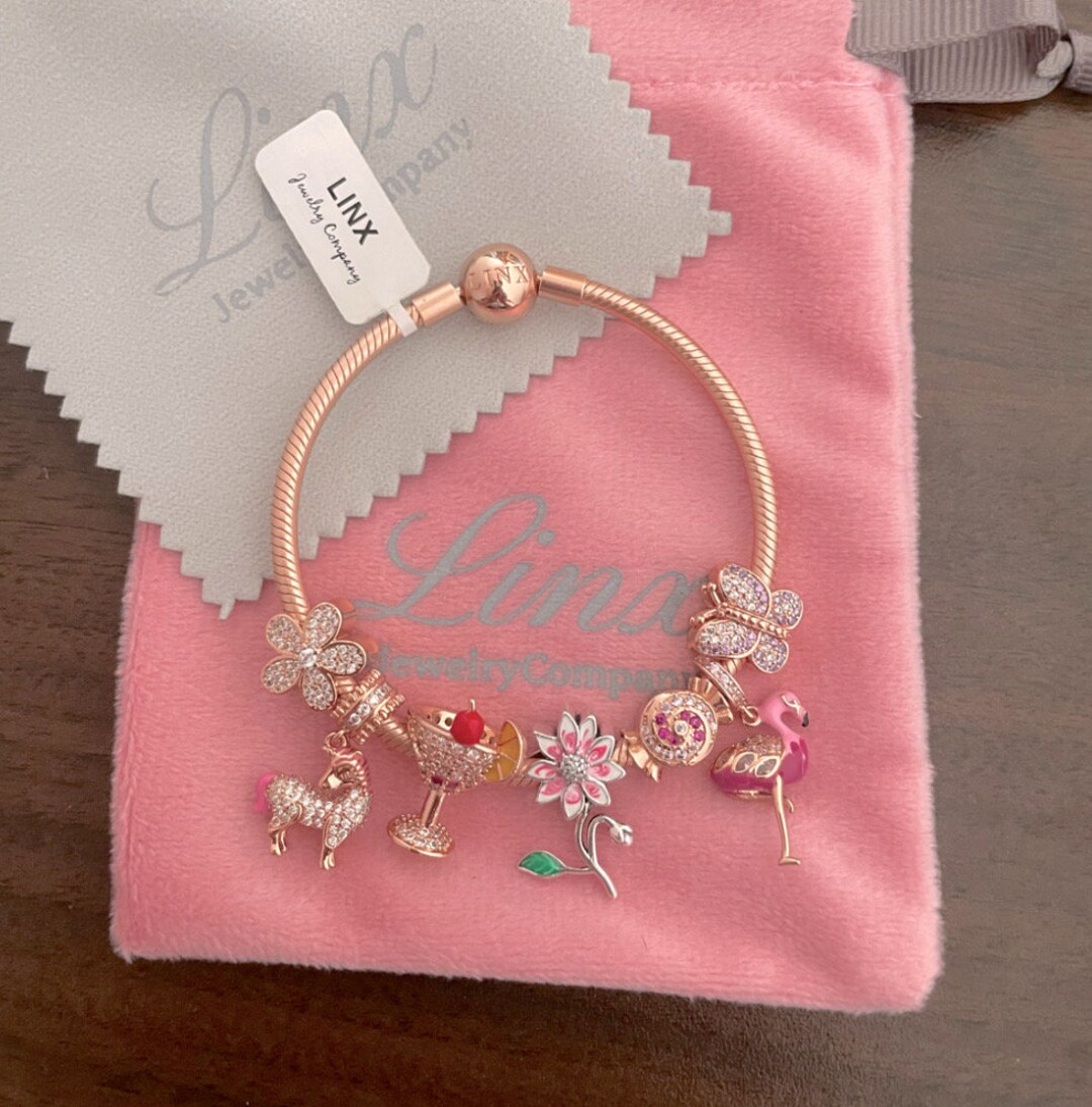   ロゴ リンクチェーン 3連ブレスレット 男女兼用 Link Chain Bracelet - 3-14mm Gold Color Bracelet Women Men 7
