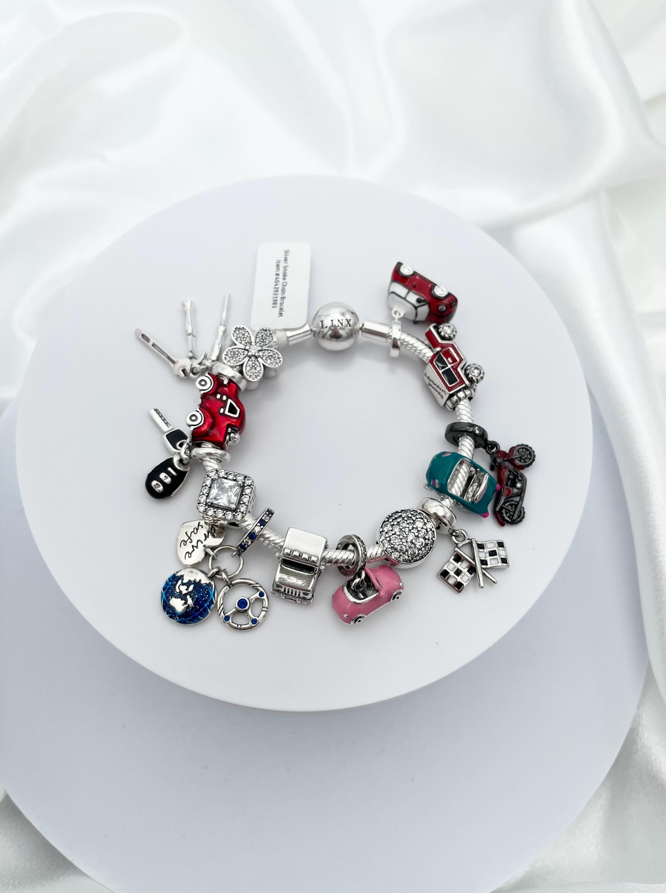 Linx Charm Bracelet With Car Themed Charms 925 Sterling Silver - Etsy