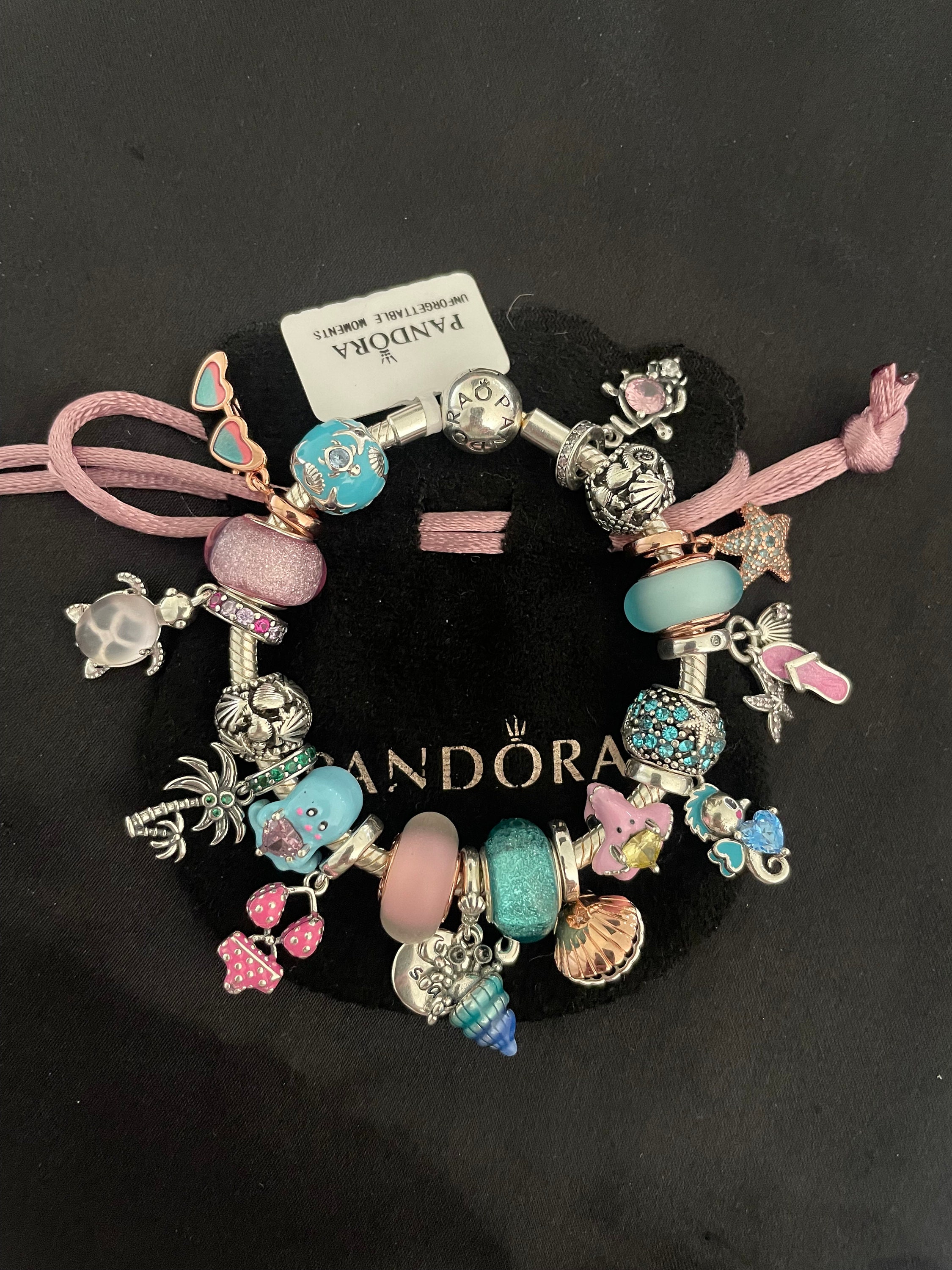 Bracciale Pandora con charms a tema oceano rosa - Etsy Italia