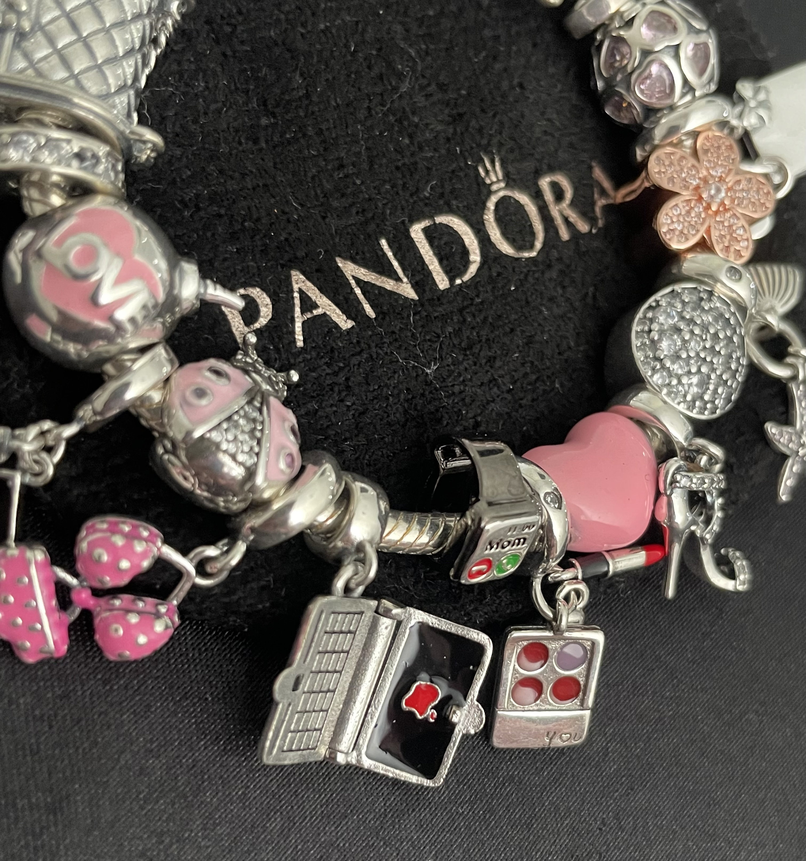 Pandora Bracelet With Mom Themed Charms 