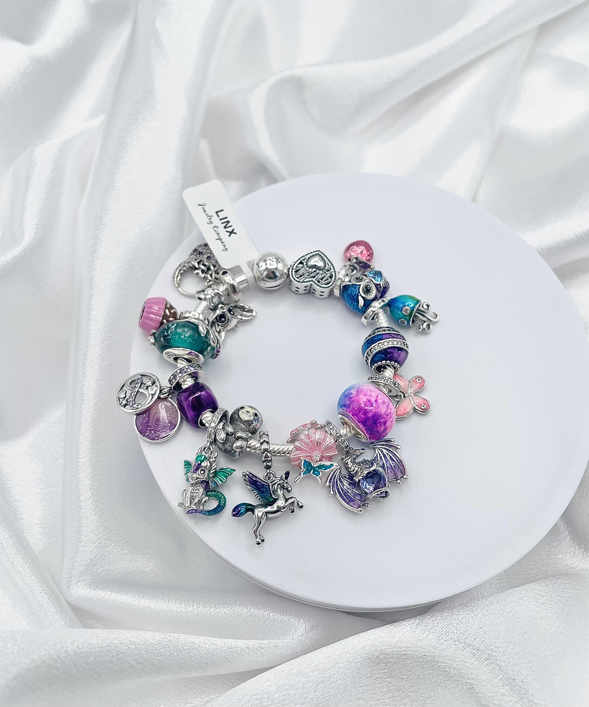 Linx Silver Snake Chain Bracelet With Whimsical Animal Themed