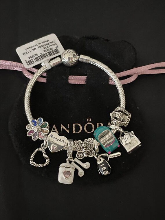 PANDORA SILVER BRACELET WITH HELLO KITTY & FRIENDS PINK CZ THEMED