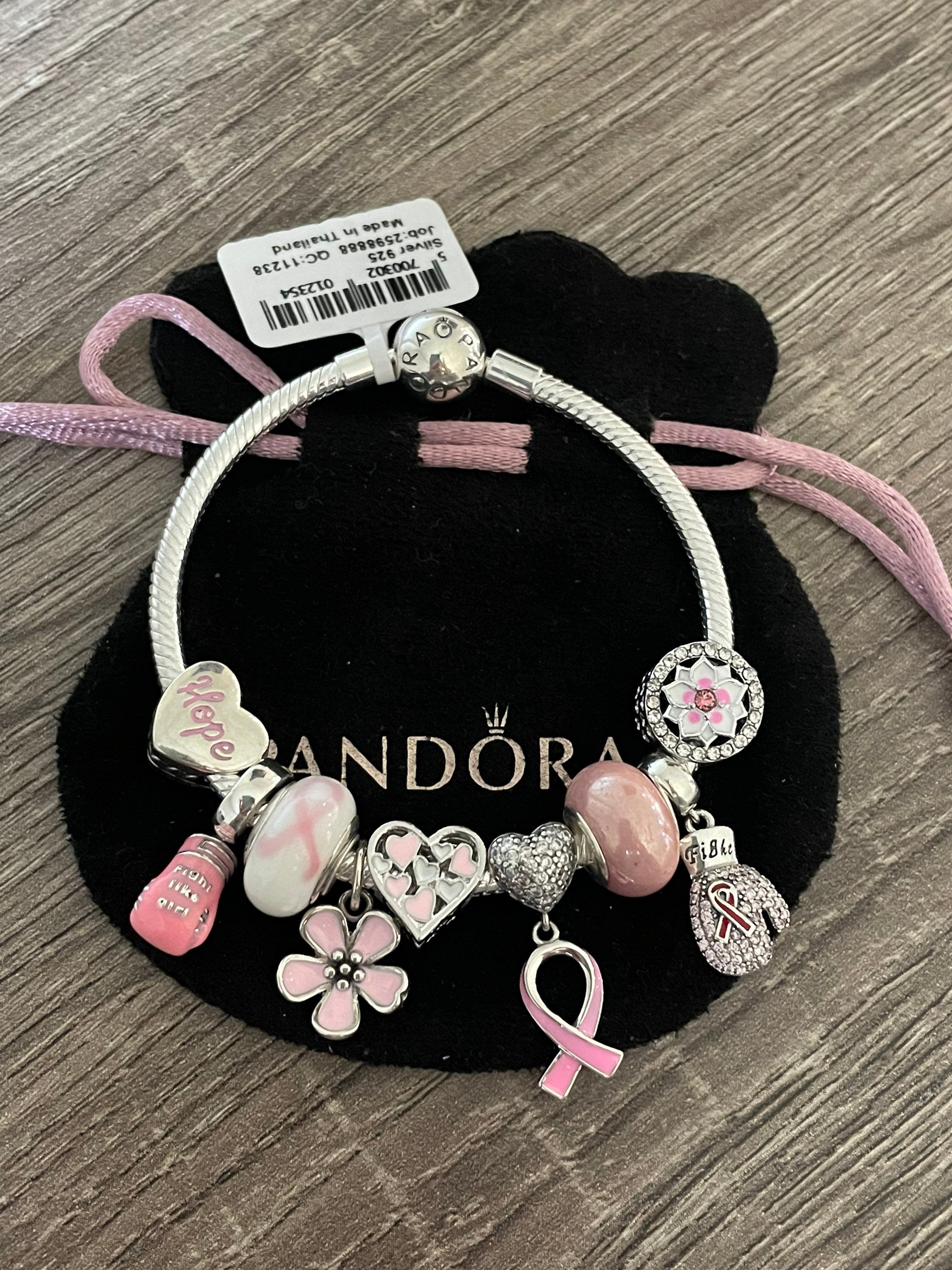 Charm for Pandora Pink Ribbon Charm, Breast Cancer Charm, Breast cancer  awareness Charms, for Charm bracelets