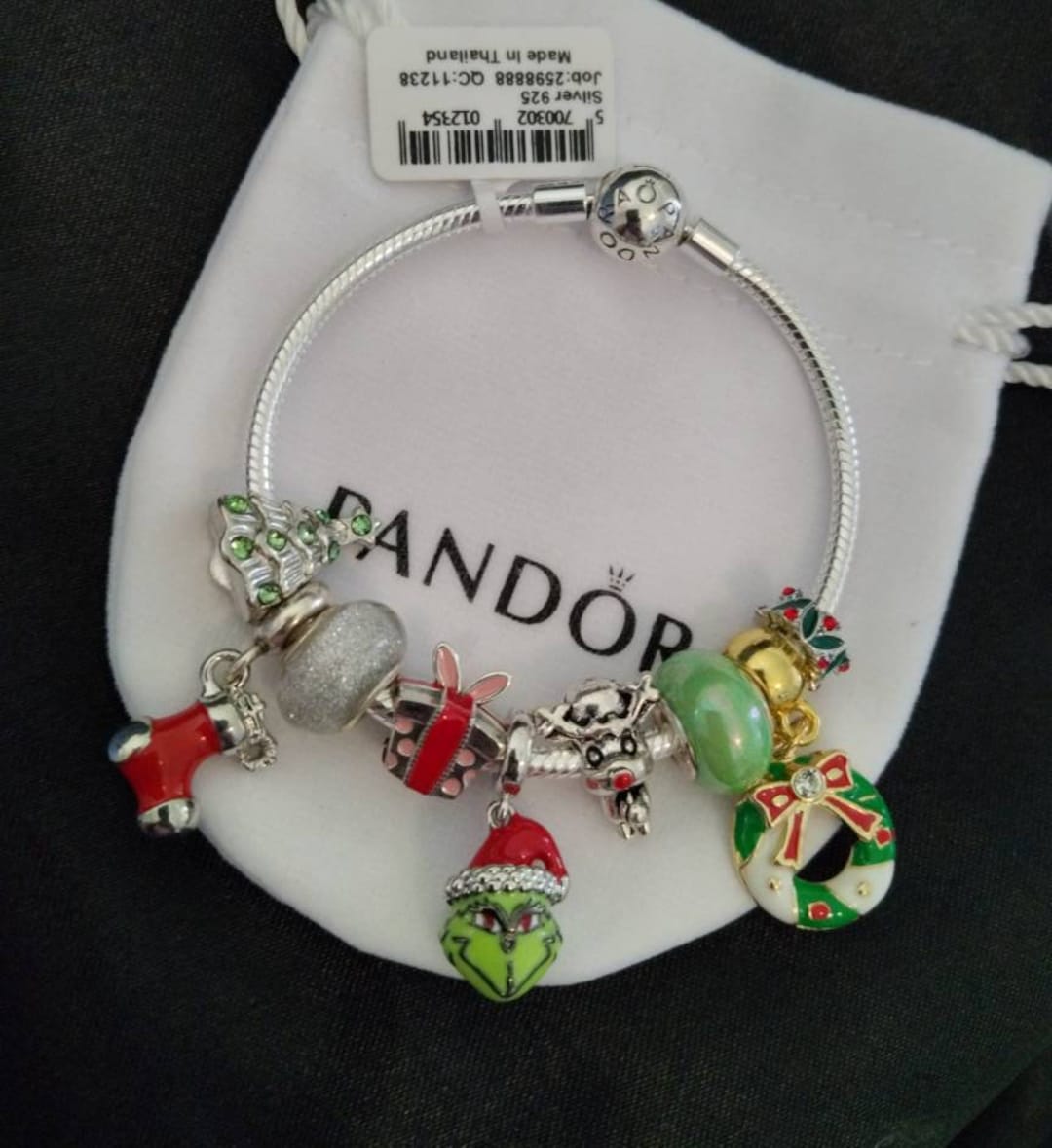 Pandora Bracelet With Grinch Themed Charms Etsy