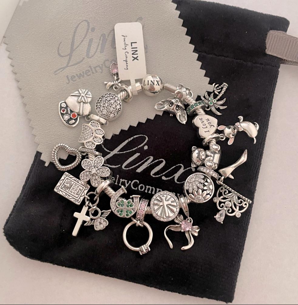 Buy Linx Silver Snake Chain Bracelet With Silver Charms 925