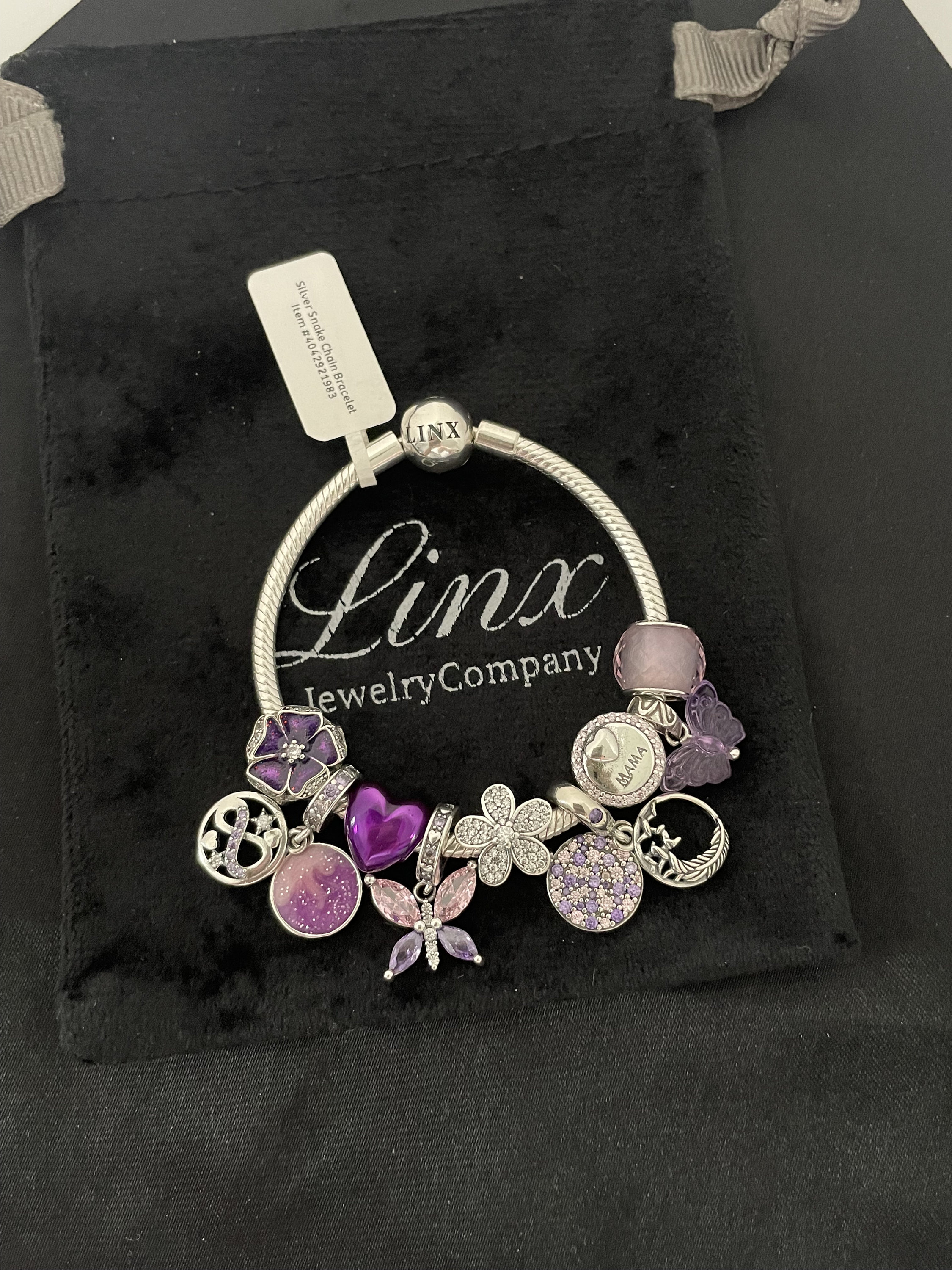 【U LAN】23FW★ [LAN ARCHIVE] 024 snake chain buckle NC Linx Snake Chain Bracelet With Purple and Pink Mama Themed