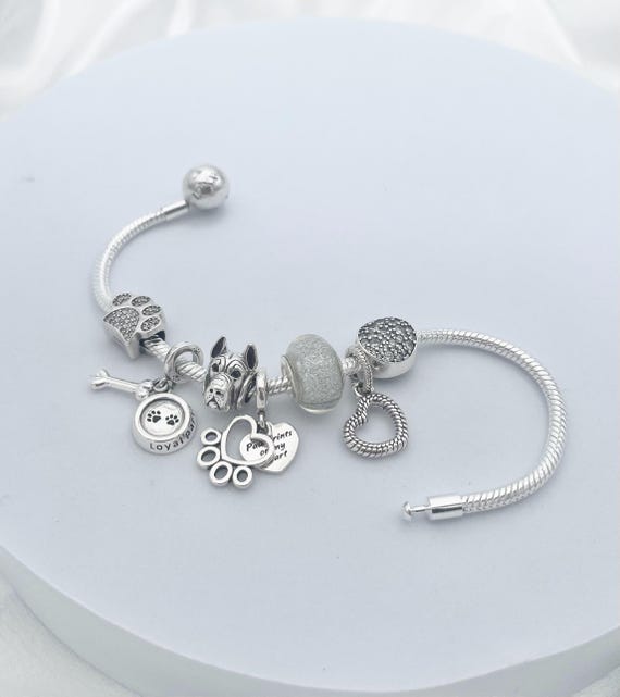 Bracciale Dog Mum Life Charms | Zampa Di Cane | Argento | Regalo Per Padrona Cane