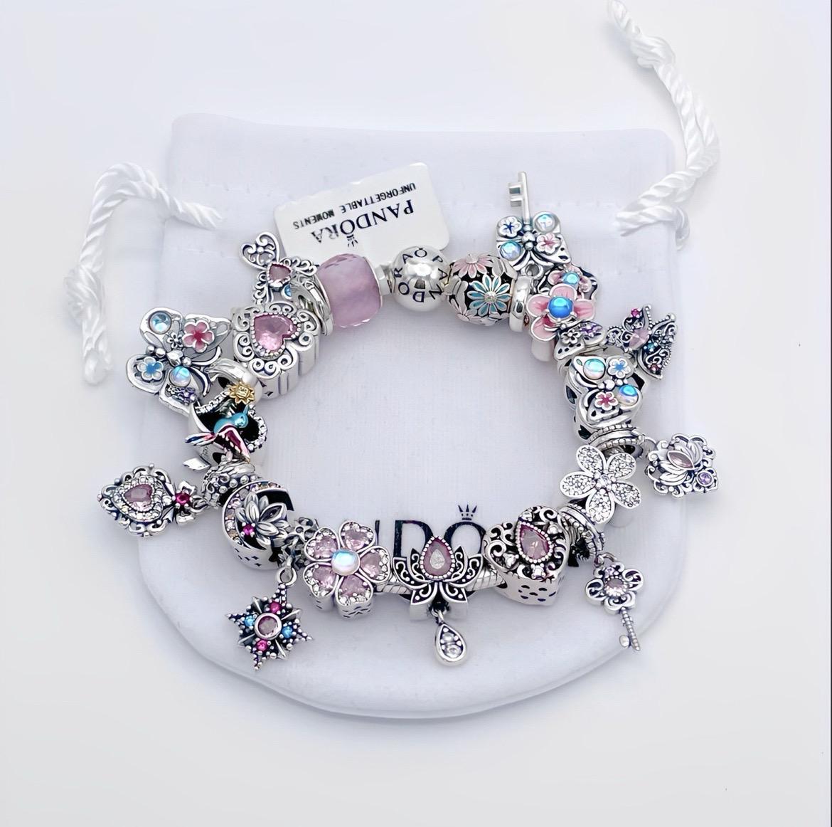 Pandora Bracelet With Colorful Sparkling Zircon Themed Charms - Etsy