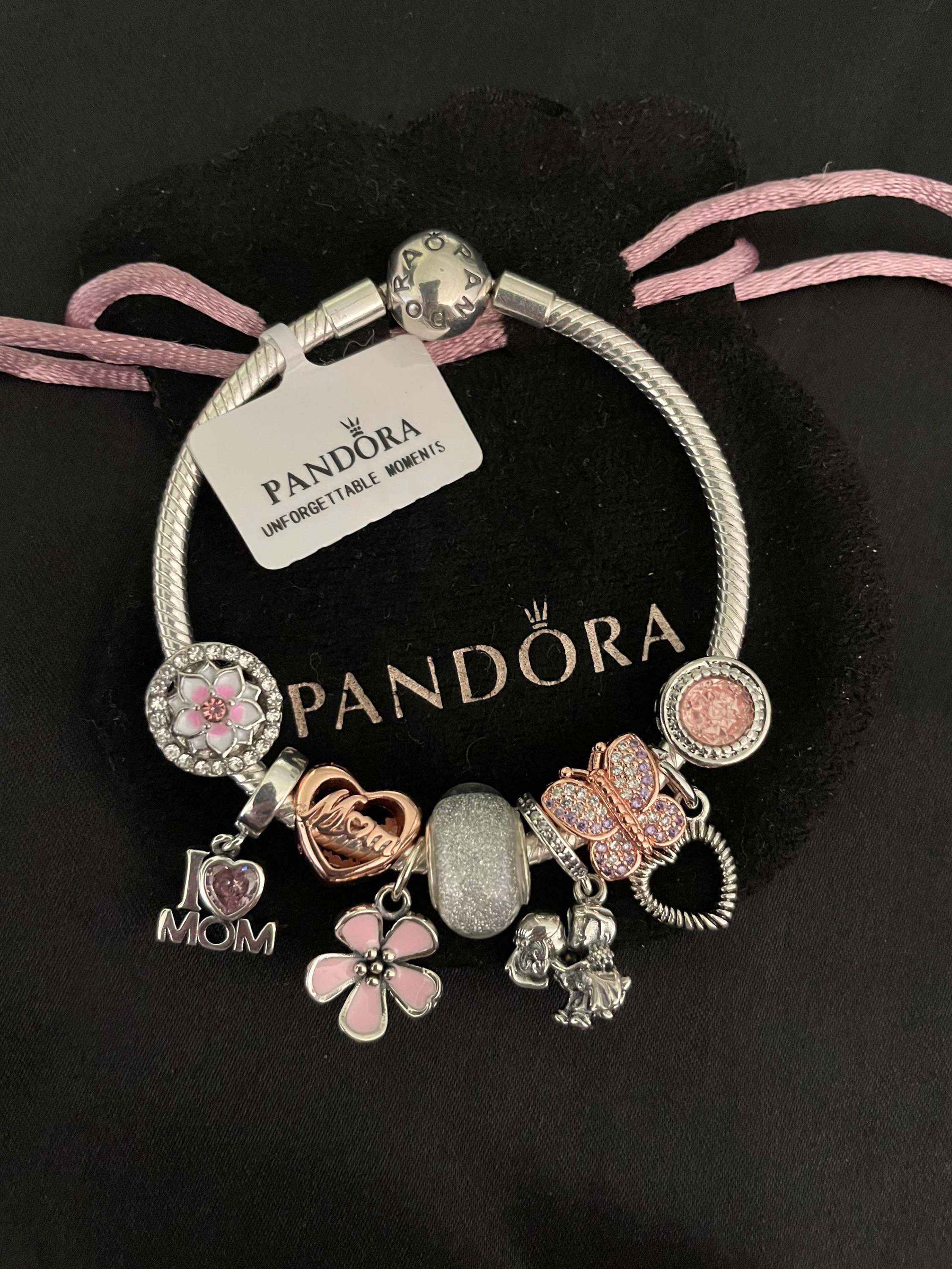 Pandora Bracelet With Mom Themed Charms 