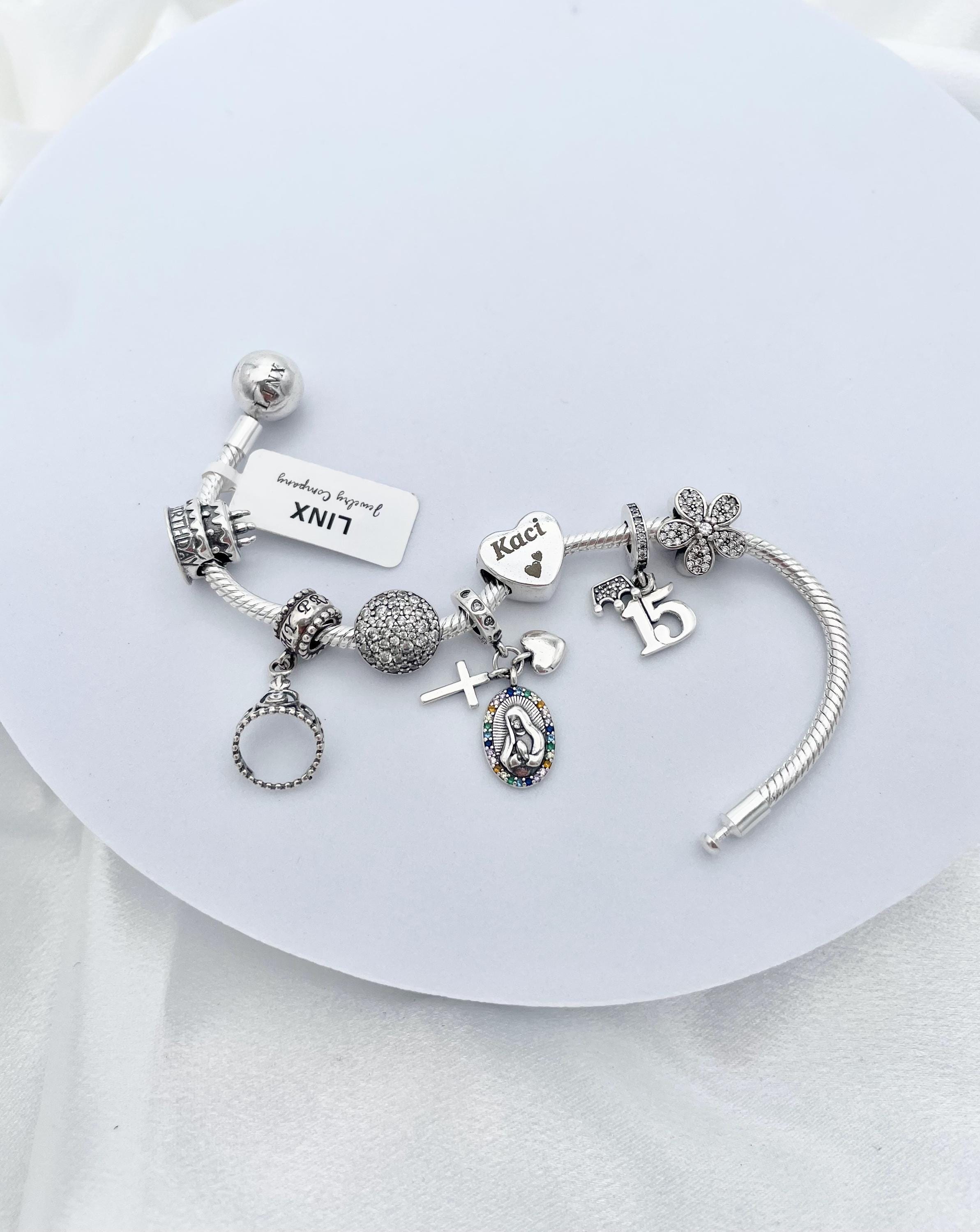 Linx Snake Chain Bracelet With Custom Name Religious Quinceanera