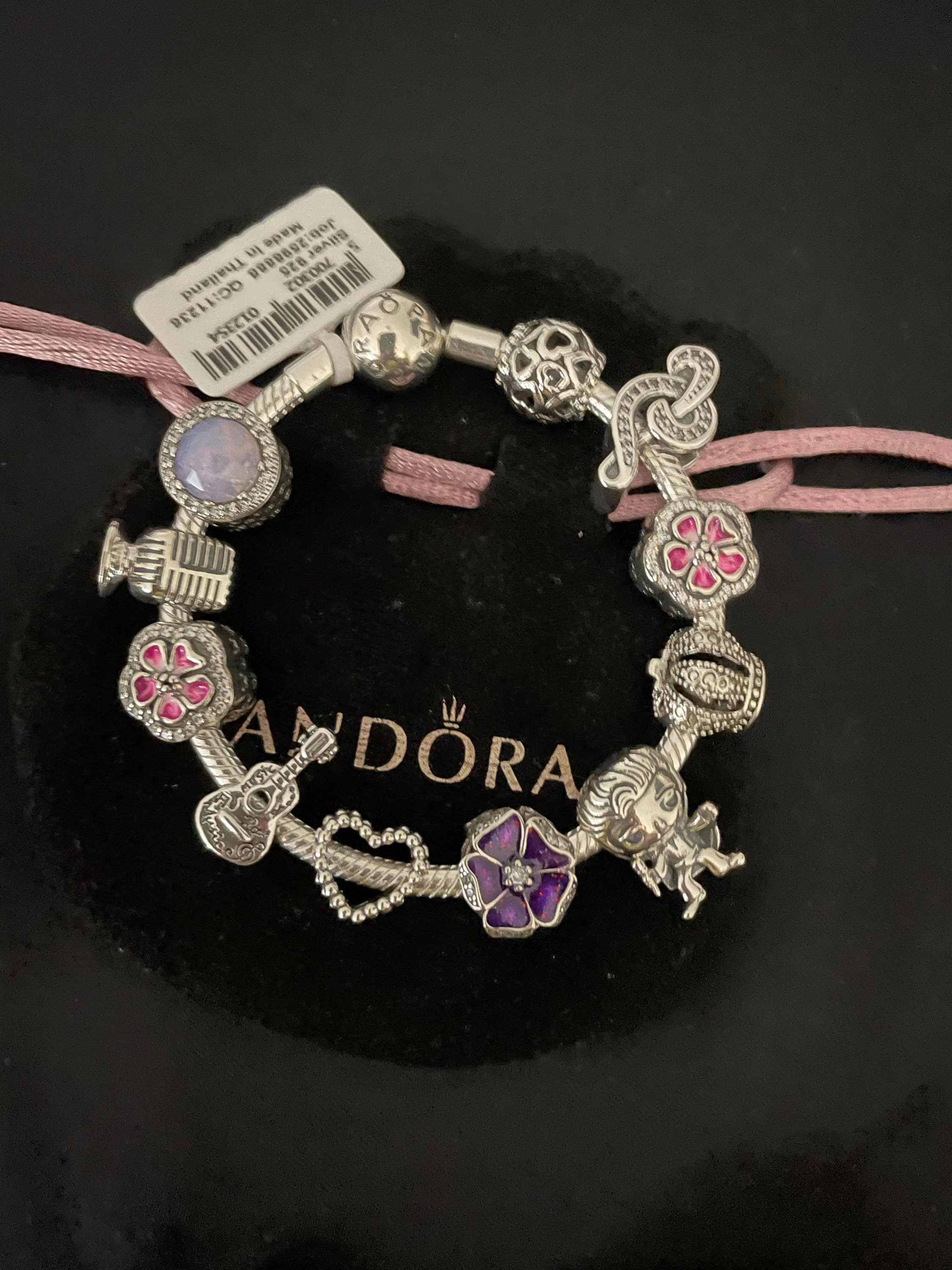 Pandora Bracelet With Pink Themed Charms -  Sweden