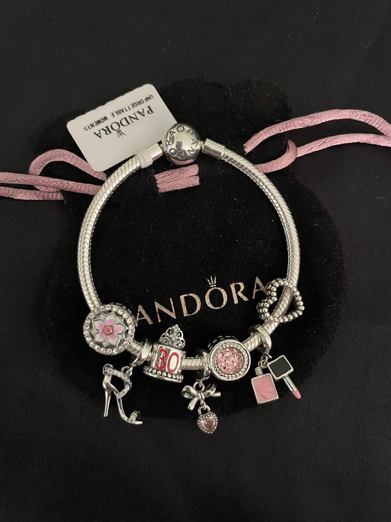 PANDORA Unforgettable Moments Pink Leather Jewelry Box Travel Bracelet |  #1792254032