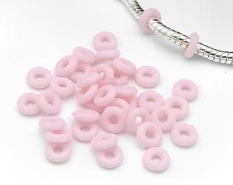 Pink Silicone Grip Stoppers for Charm Bracelets 10 Pcs