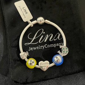 Linx Charm Bracelet with Bingo Grandma Themed Charms