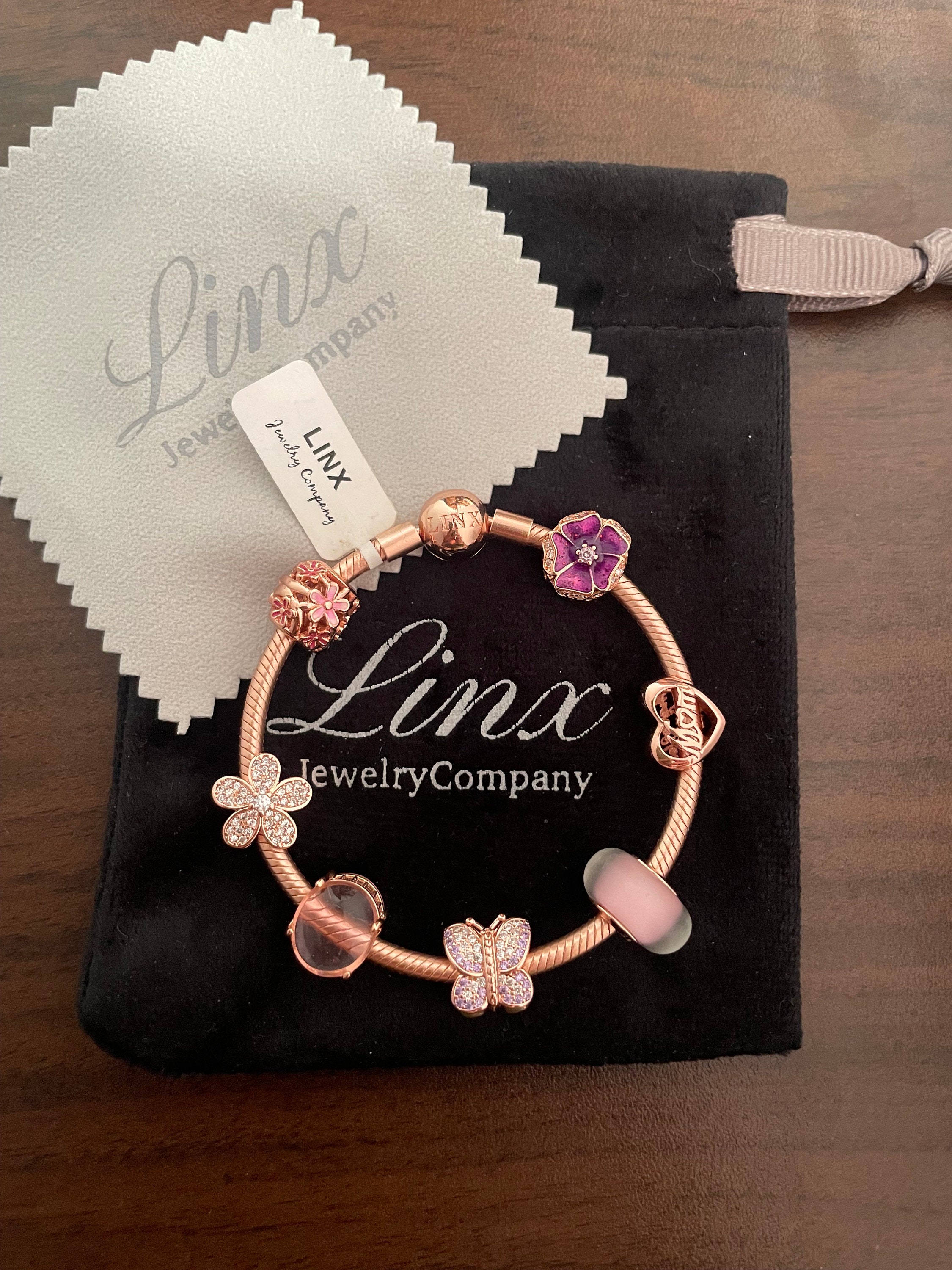 Linx Rose Gold Bracelet With Mom Themed Charms - Etsy