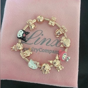Linx Bracelet with Pink Hello Kitty Themed Charms