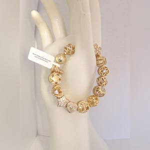 Linx Yellow Gold Snake Chain Bracelet with  Mom Themed Charms