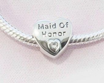 Charm de corazón de dama de honor