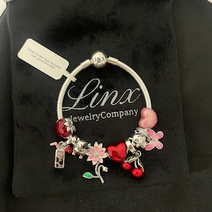 Linx Snake Chain Bracelet with Cute Cow Themed Charms